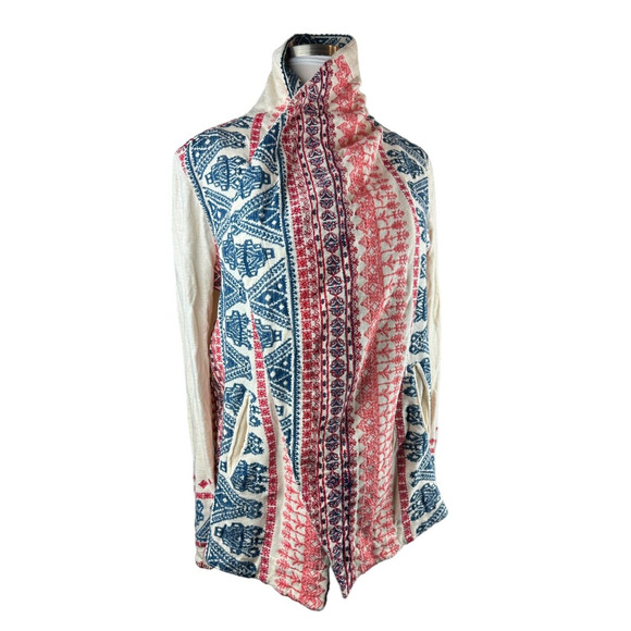 Sundance Shawl Collar Embroidered Cardigan Open Front Drape Women's Size Medium - Picture 7 of 13